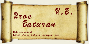 Uroš Baturan vizit kartica